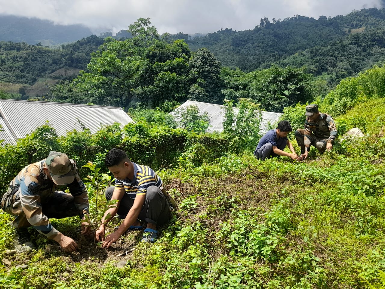 Assam Rifles organized tree plantation drive