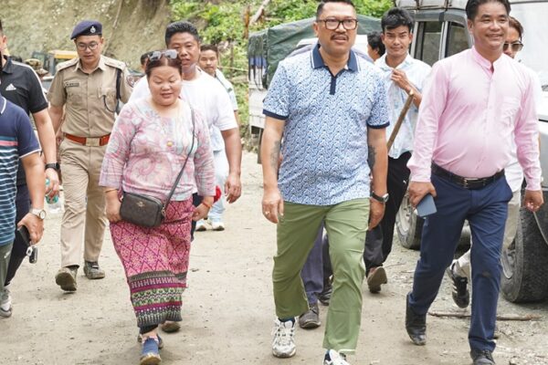 Minister Dasanglu Pul Treks to Landslide-Hit Monpani, Assures Quick Restoration and Long-Term Connectivity Solutions